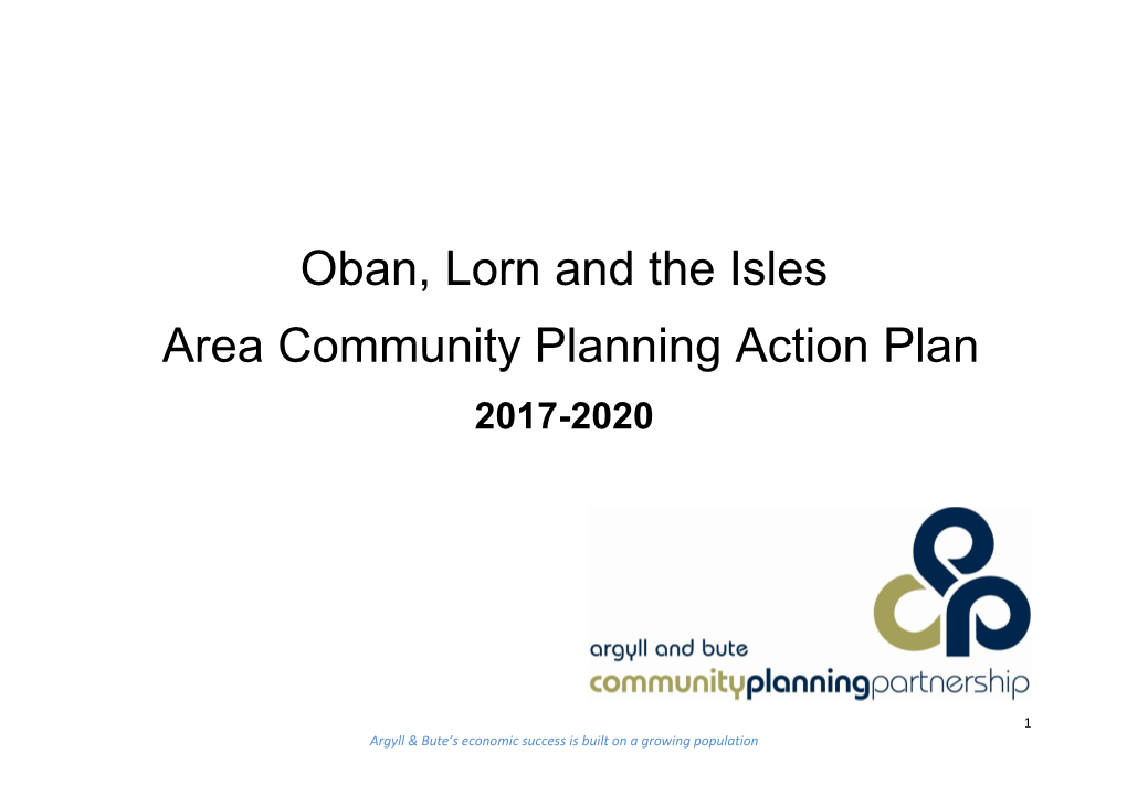 Oban, Lorn and the Isles Area Community Planning Action Plan 2017-2020