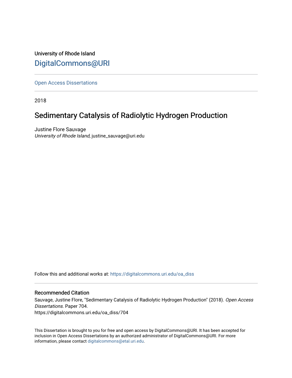 Sedimentary Catalysis of Radiolytic Hydrogen Production