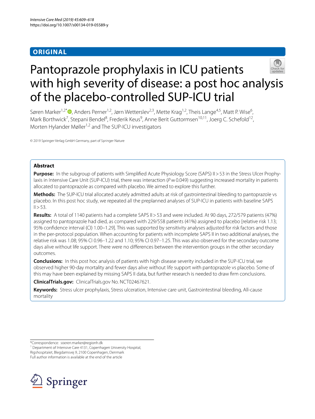 Pantoprazole Prophylaxis in ICU Patients with High Severity of Disease