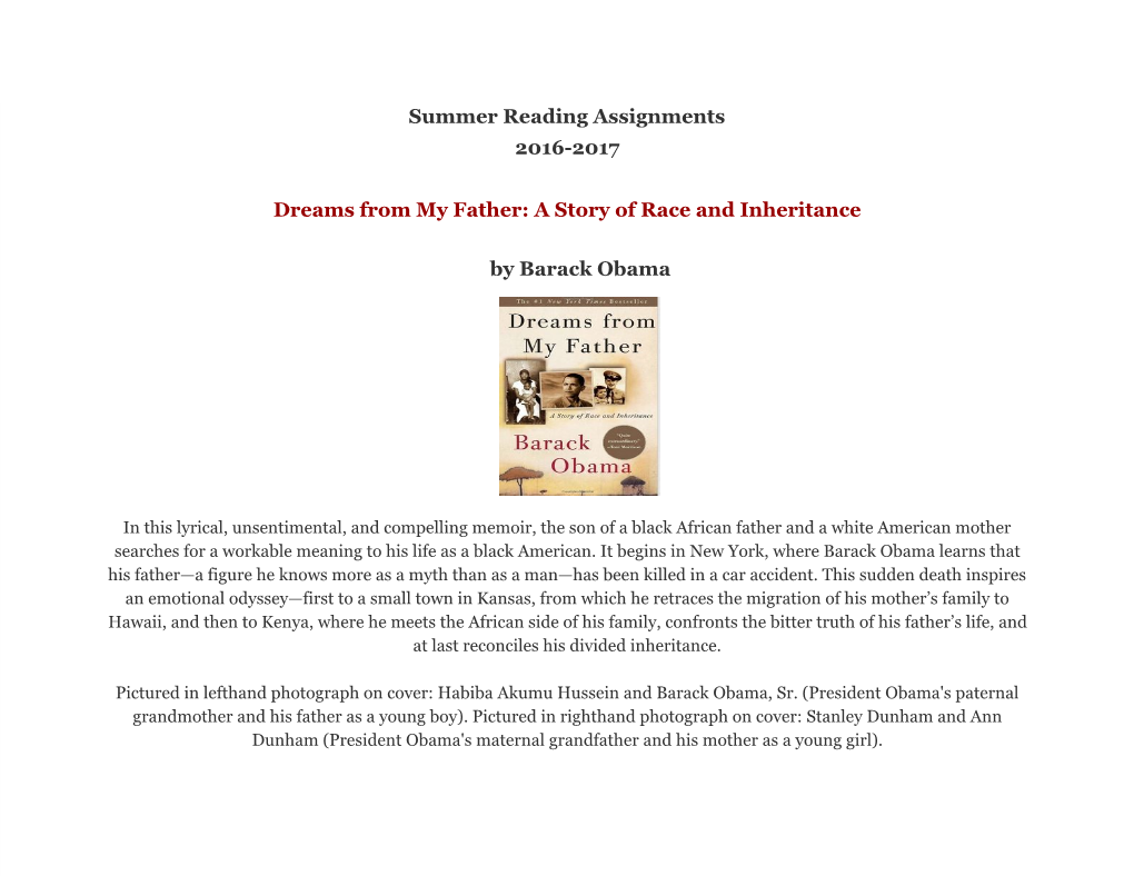 Dreams from My Father: a Story of Race and Inheritance