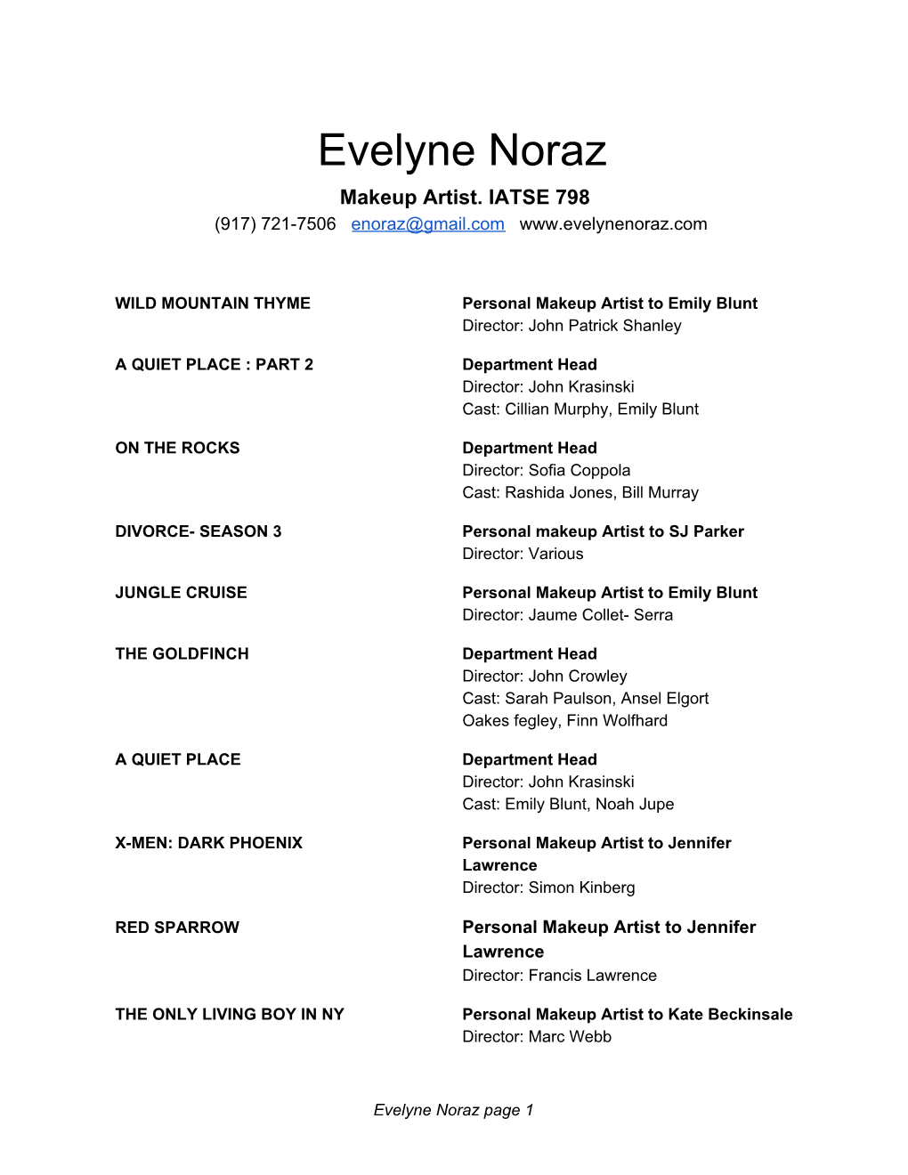 Evelyne Noraz Makeup Artist