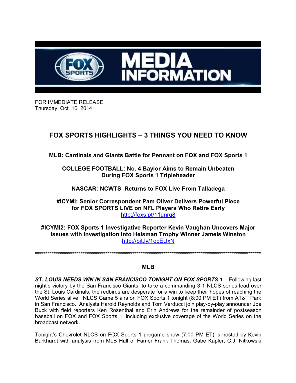 Fox Sports Highlights – 3 Things You Need to Know