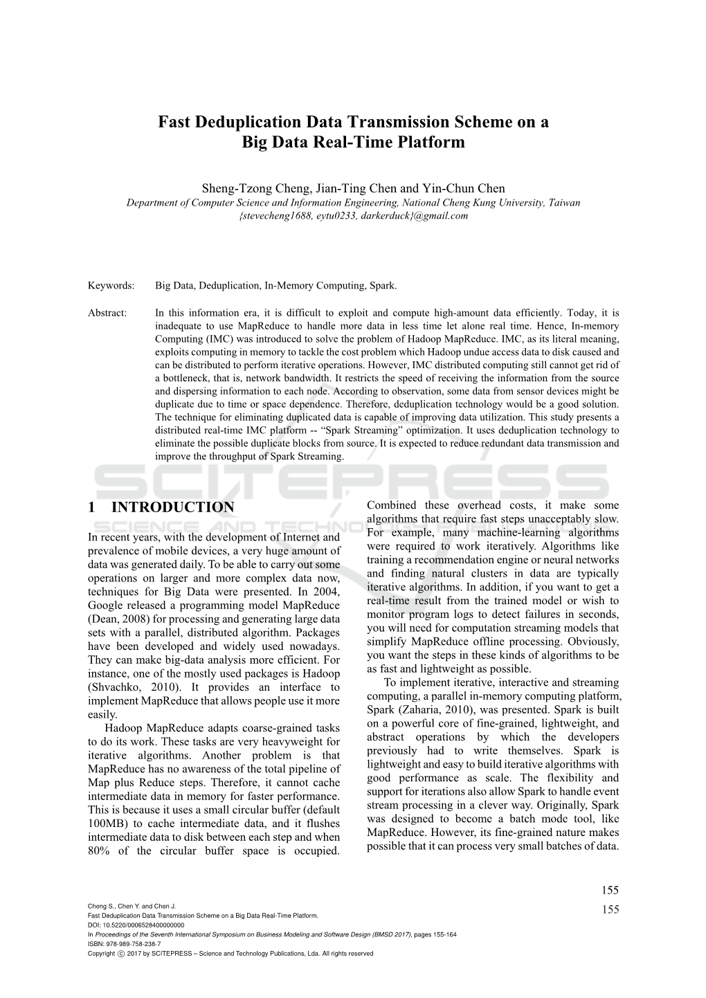 Fast Deduplication Data Transmission Scheme on a Big Data Real-Time Platform