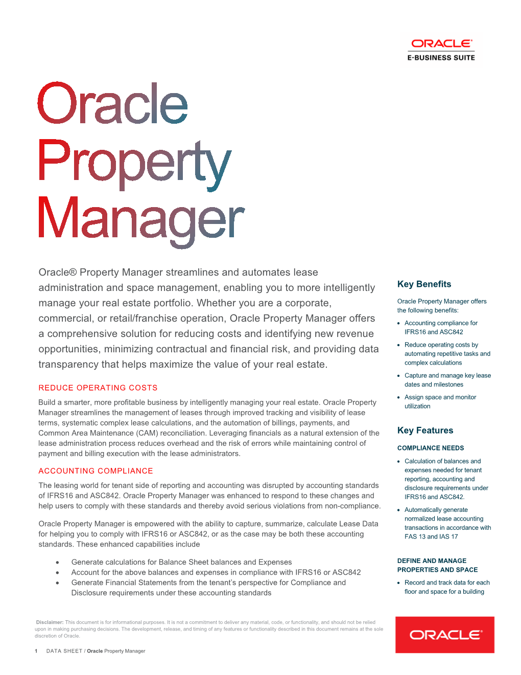 Oracle Property Manager