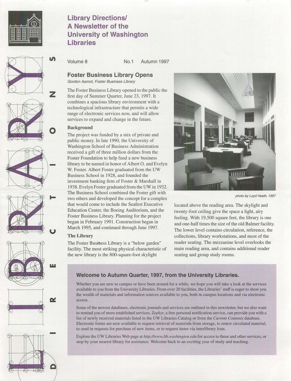 Library Directionsl a Newsletter of the University of Washington Libraries
