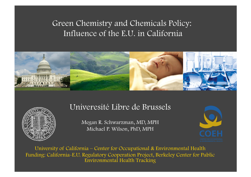 Green Chemistry and Chemicals Policy: Influence of the E.U. in California