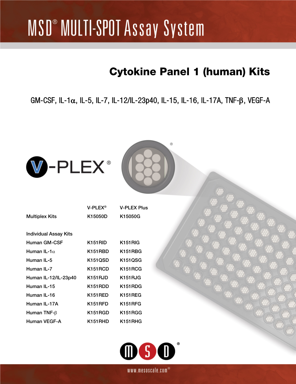 Cytokine Panel 1 (Human) Kits