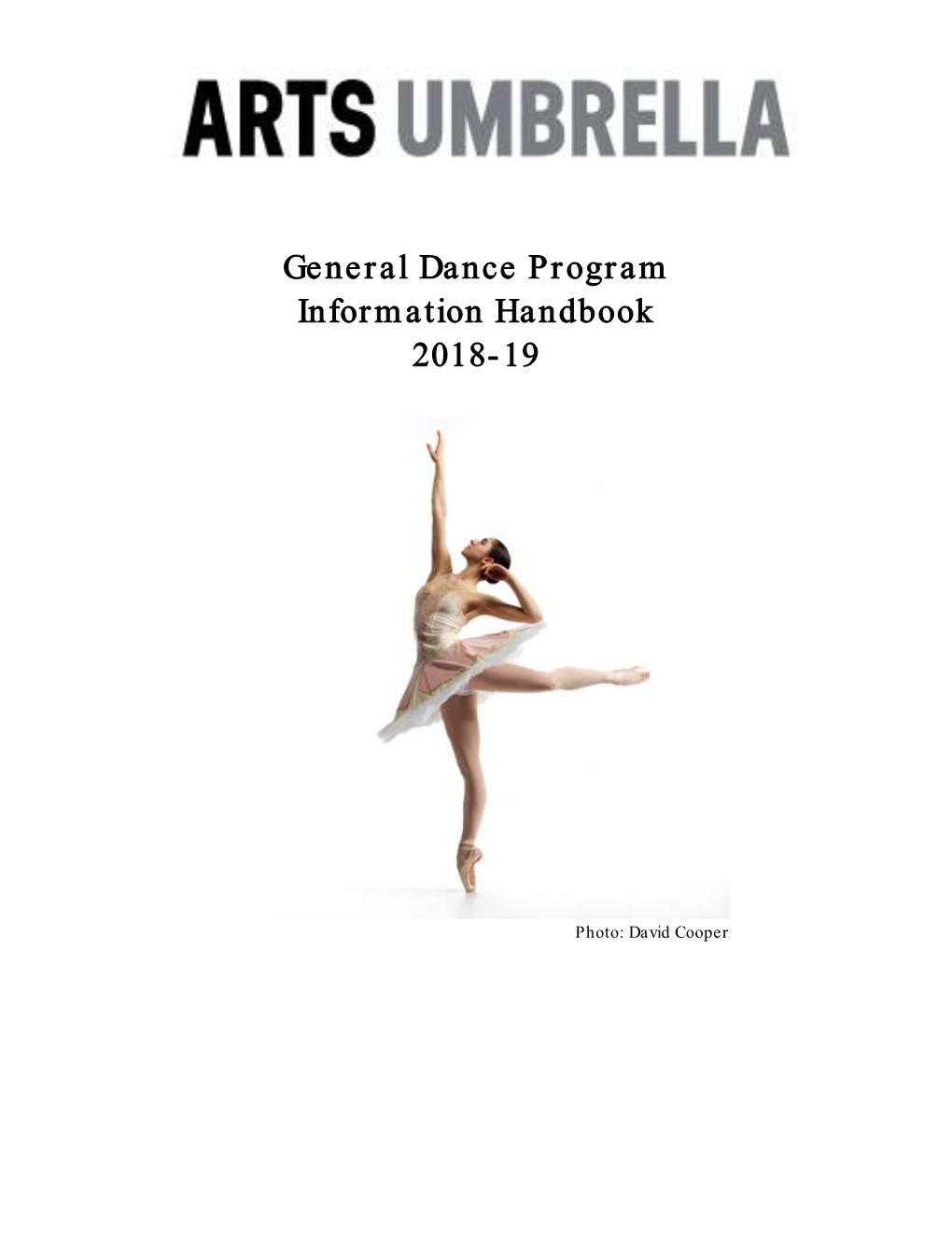 General Dance Program Information Handbook 2018-19