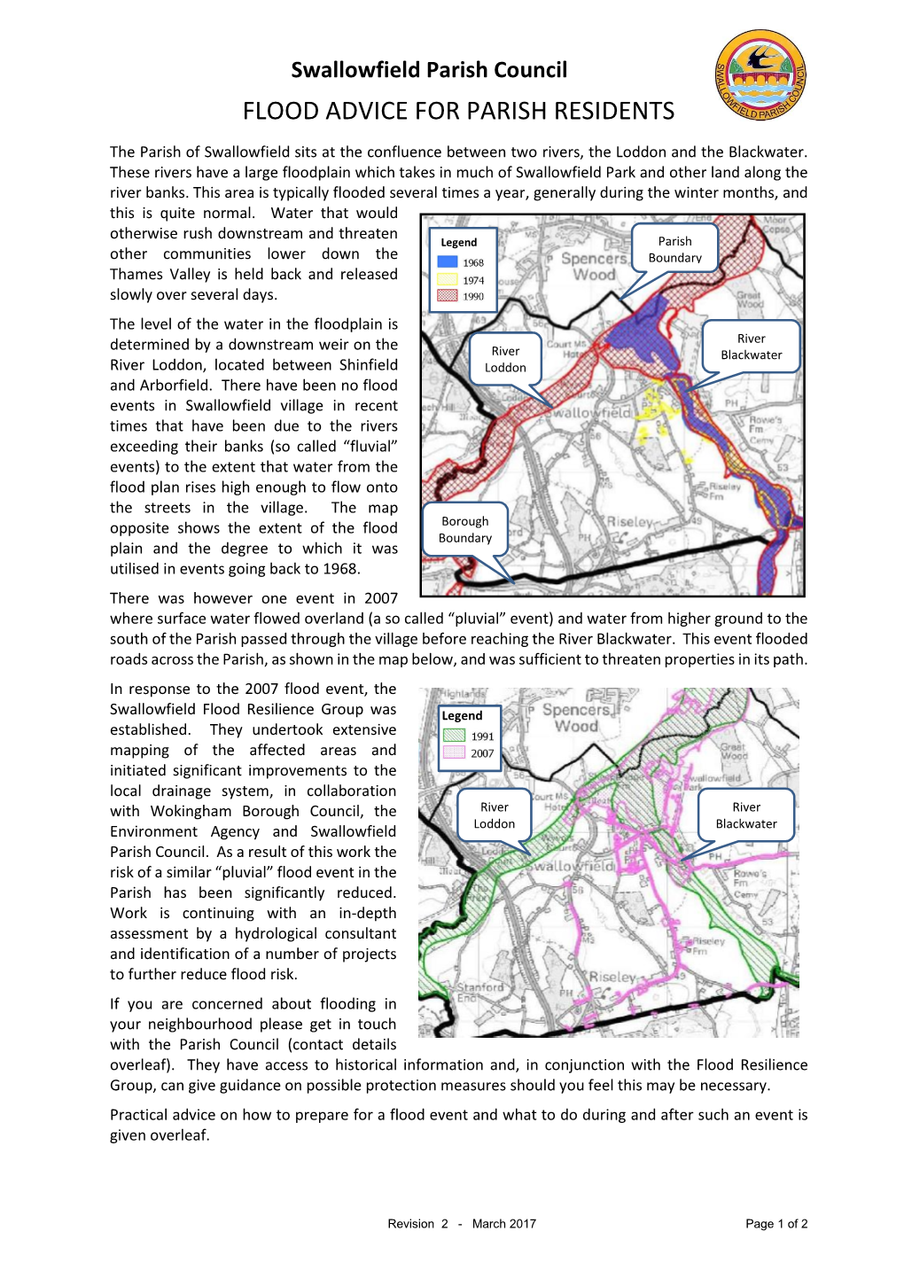 Flood Advice for Parish Residents