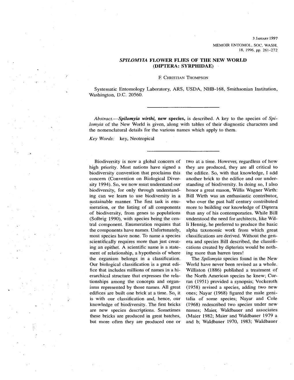 Spilomyia Flower Flies of the New World (Diptera: Syrphidae)