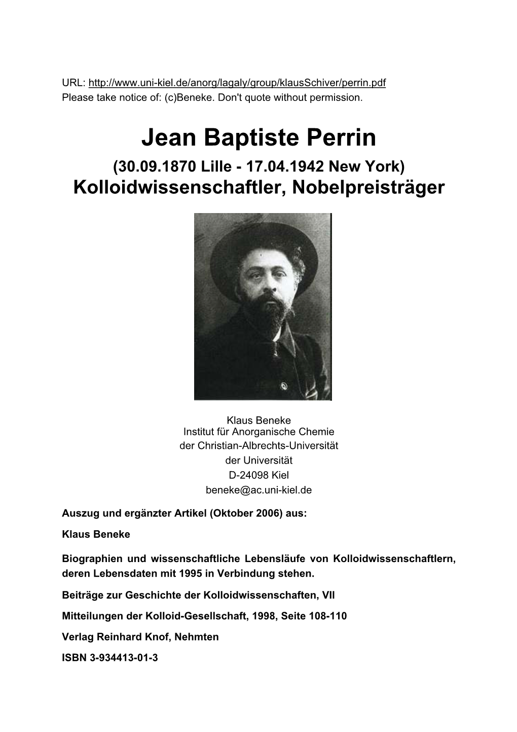 Perrin.Pdf Please Take Notice Of: (C)Beneke