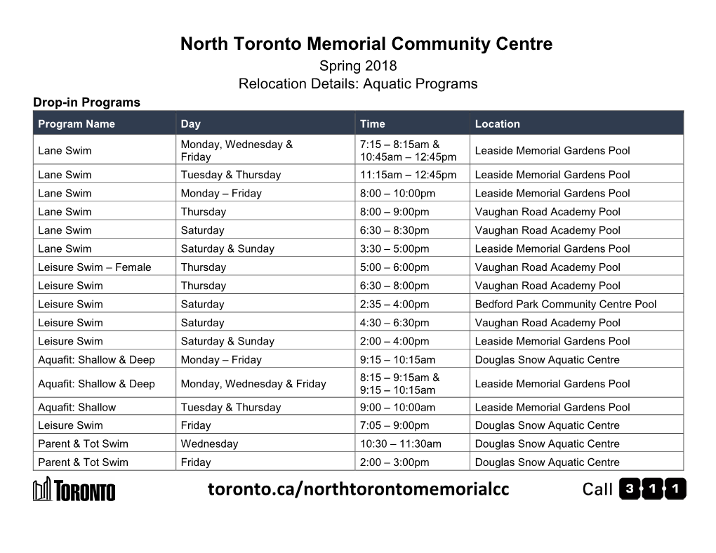 North Toronto Memorial Community Centre