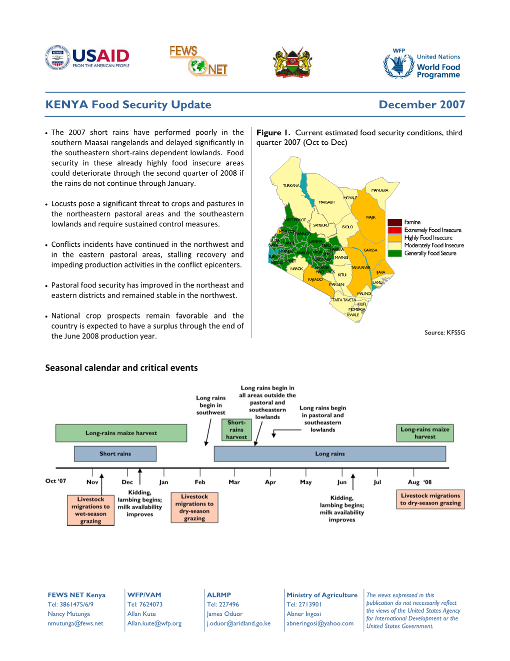 Kenya Food Security Update, December 2007