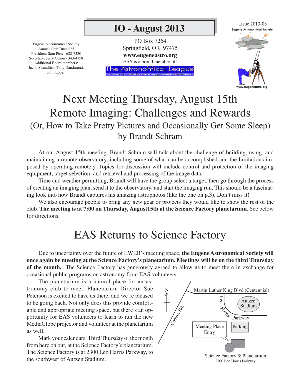 Challenges and Rewards EAS Returns to Science Factory