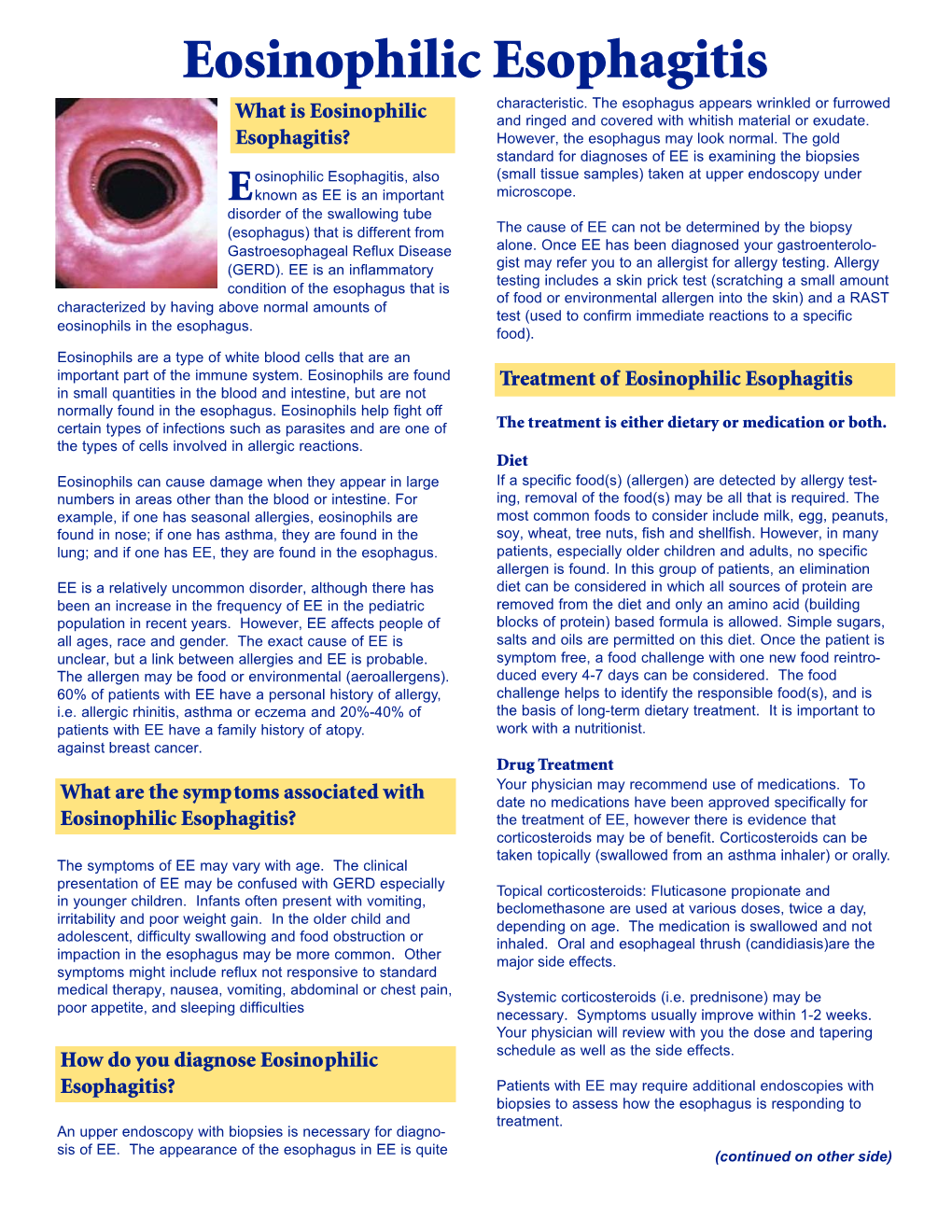 Eosinophilic Esophagitis Characteristic