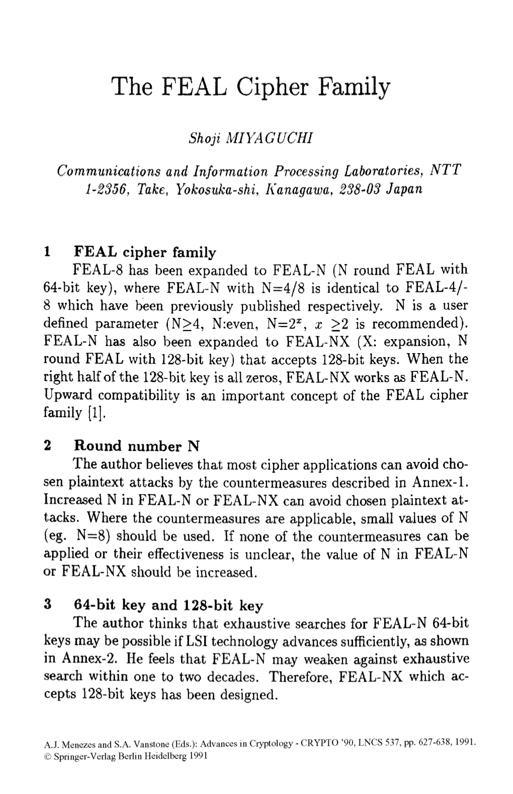 The FEAL Cipher Family