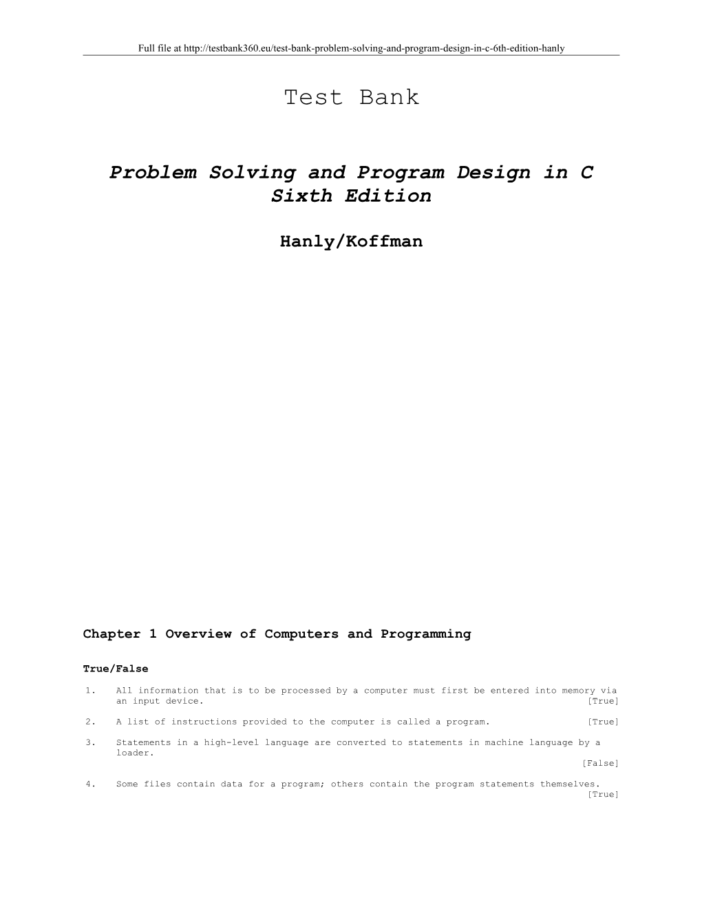 Problem Solving and Program Design in C