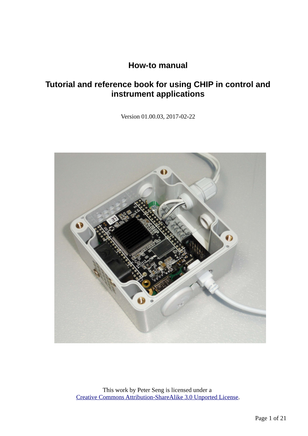 How-To Manual Tutorial and Reference Book for Using CHIP in Control And