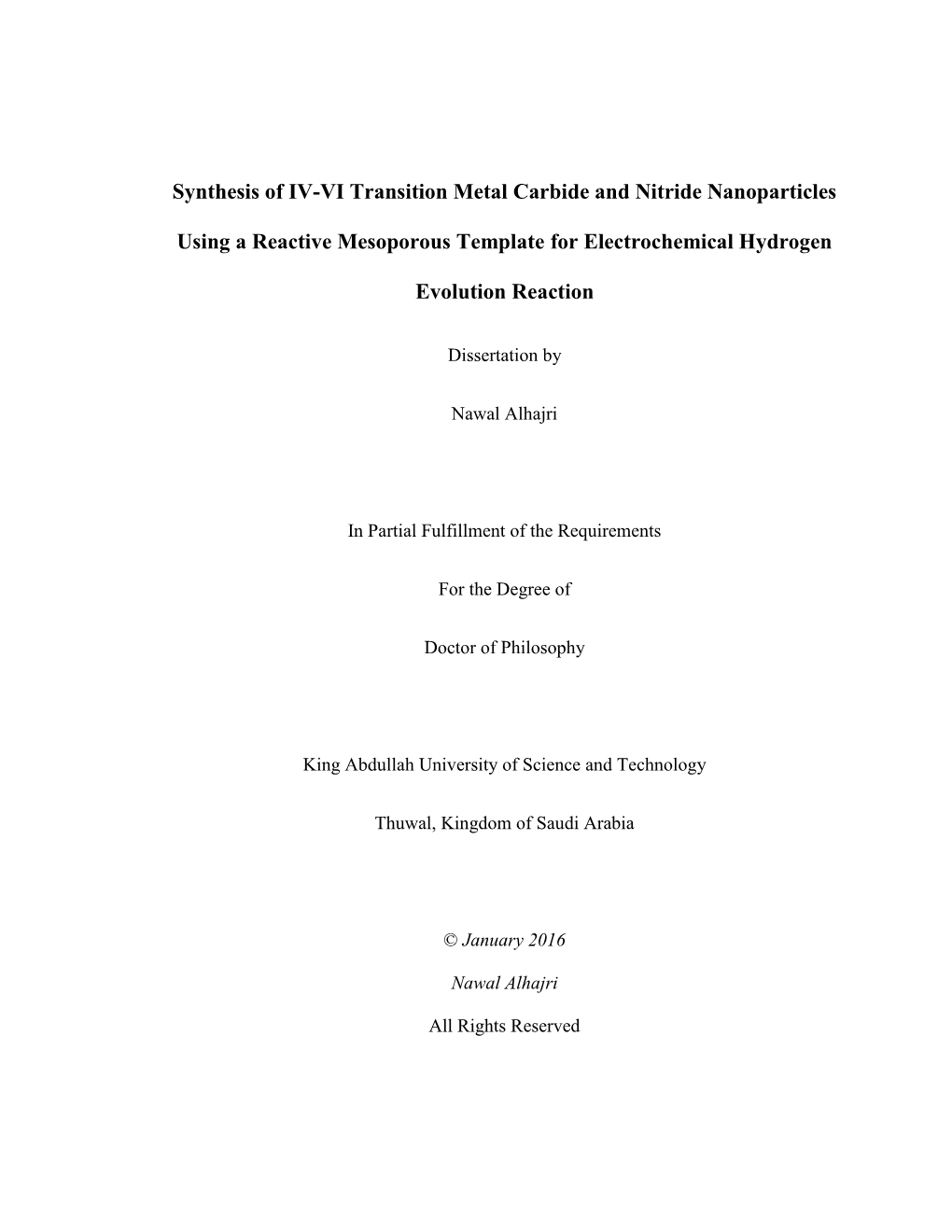 Synthesis of IV-VI Transition Metal Carbide and Nitride Nanoparticles