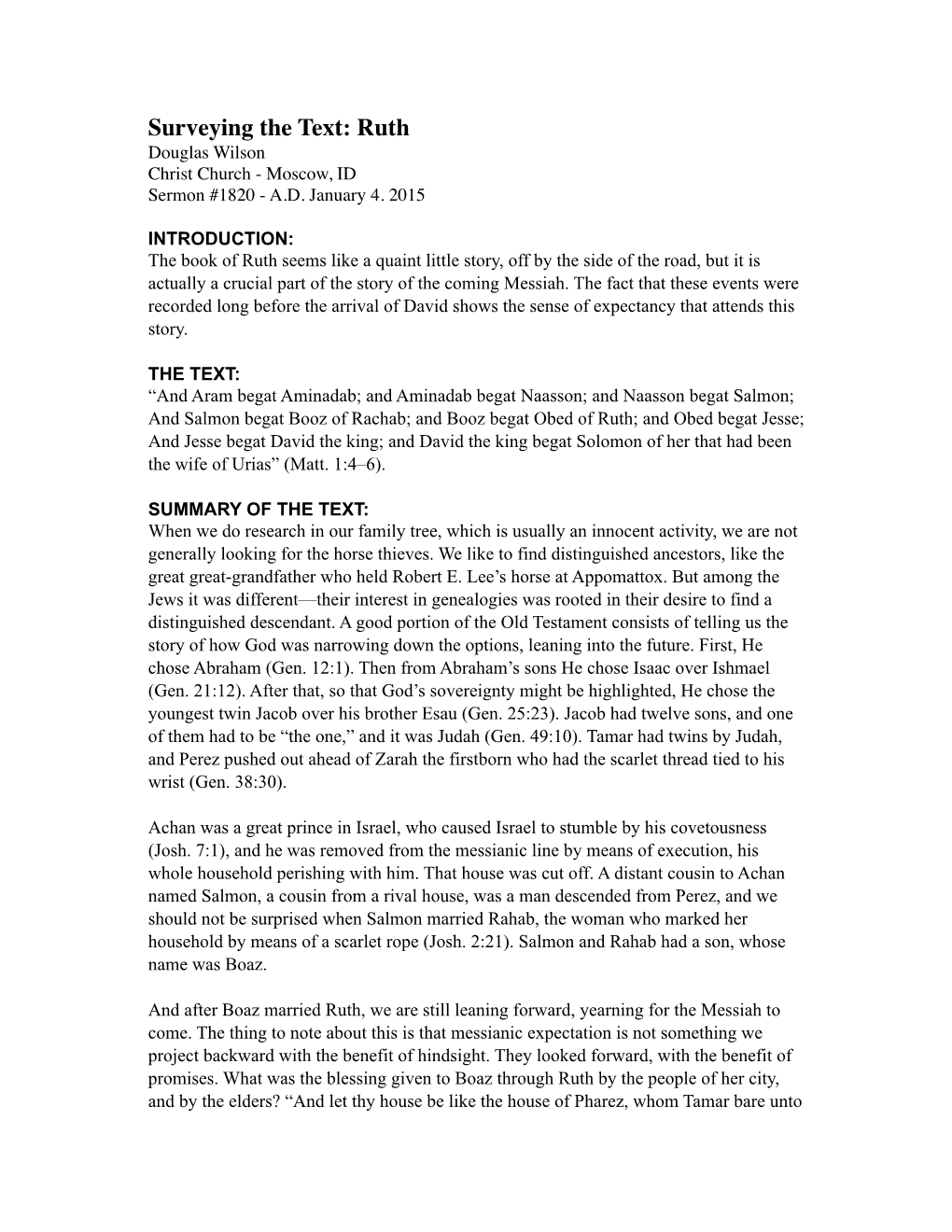 CC Sermon Outline Template