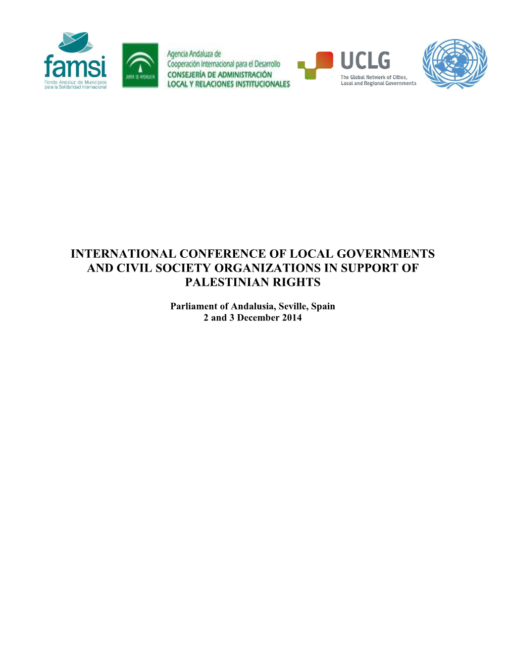 International Conference of Local Governments and Civil Society Organizations in Support of Palestinian Rights