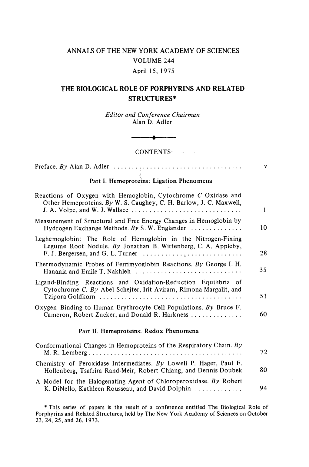 Models for Antenna and Reaction Center Chlorophylls. by James R