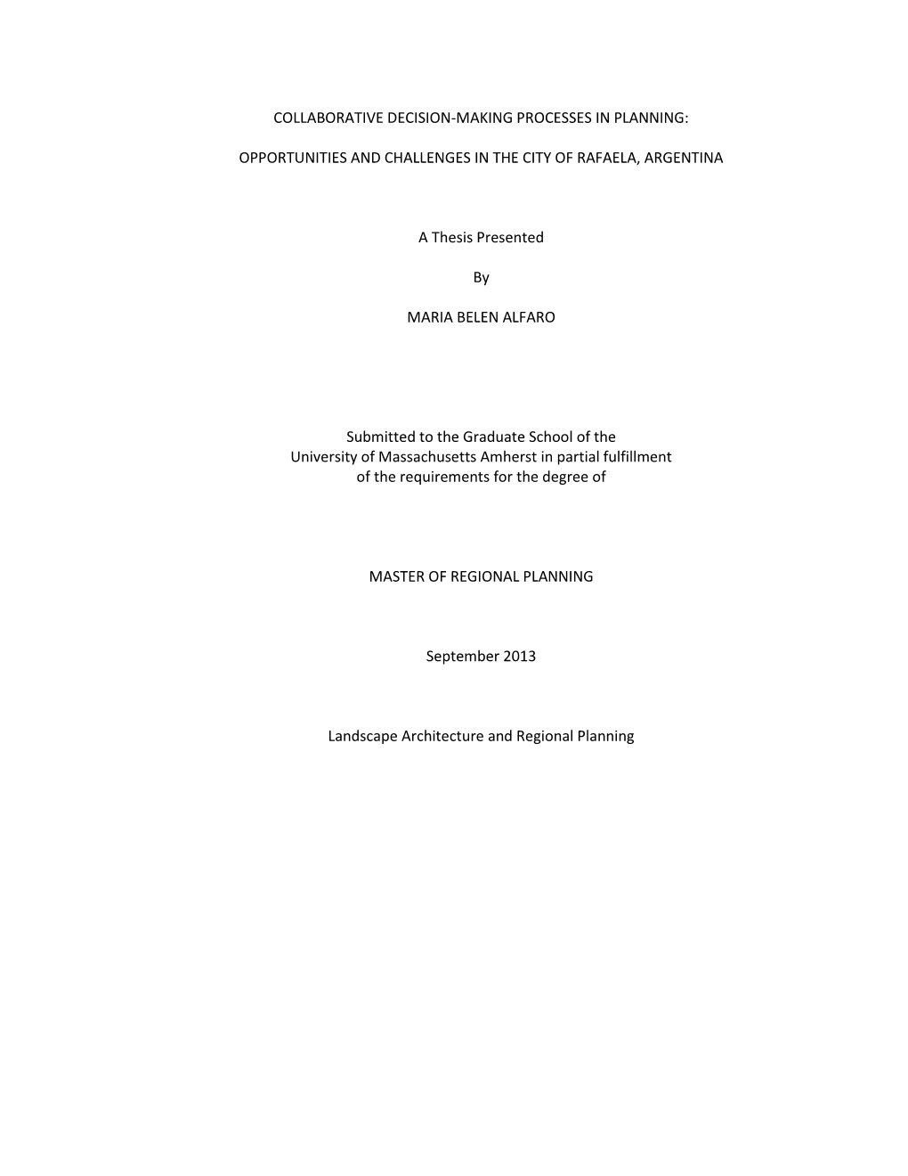 Collaborative Decision-Making Processes in Planning