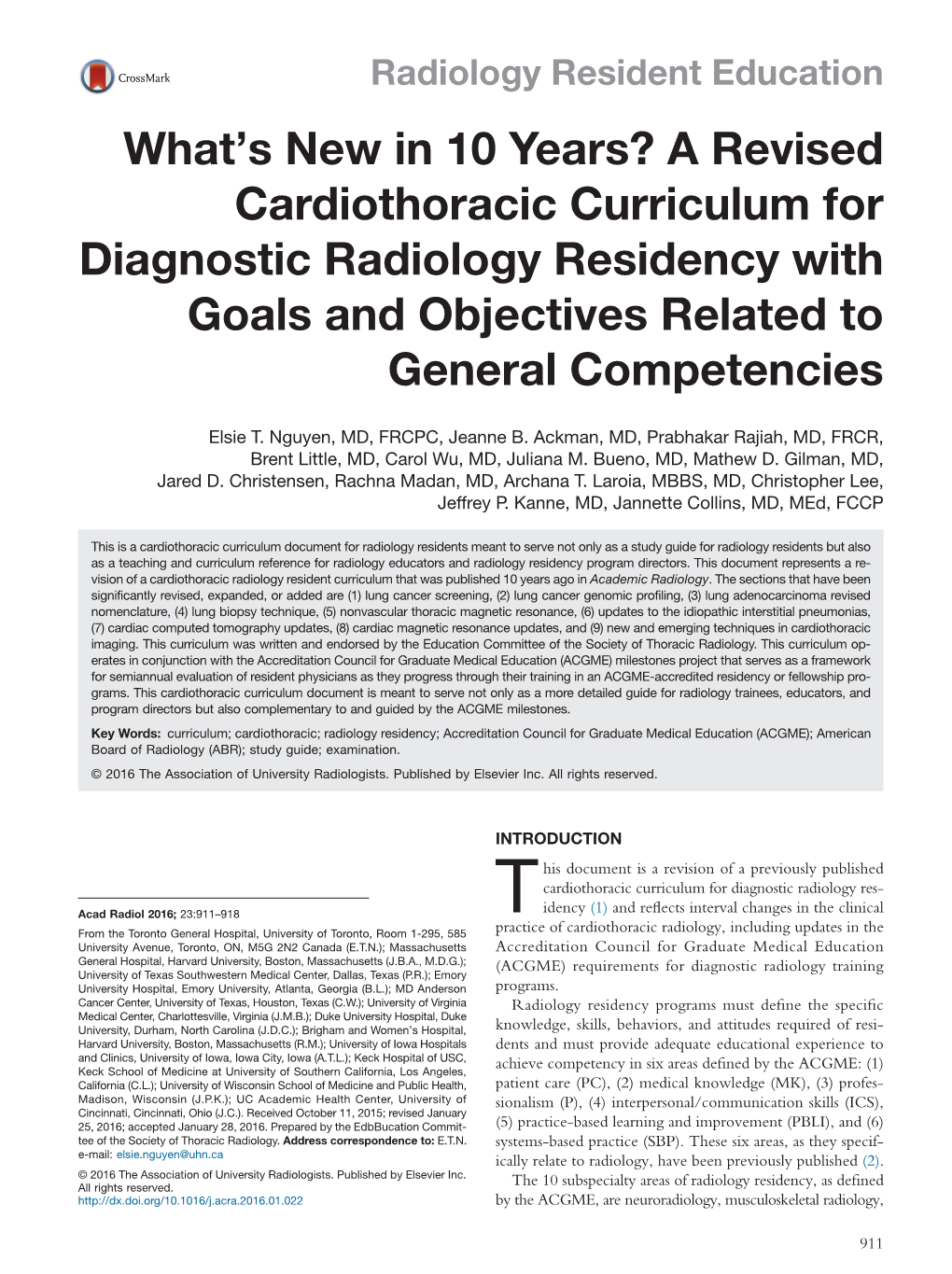 Download the Cardiothoracic Curriculum for Diagnostic