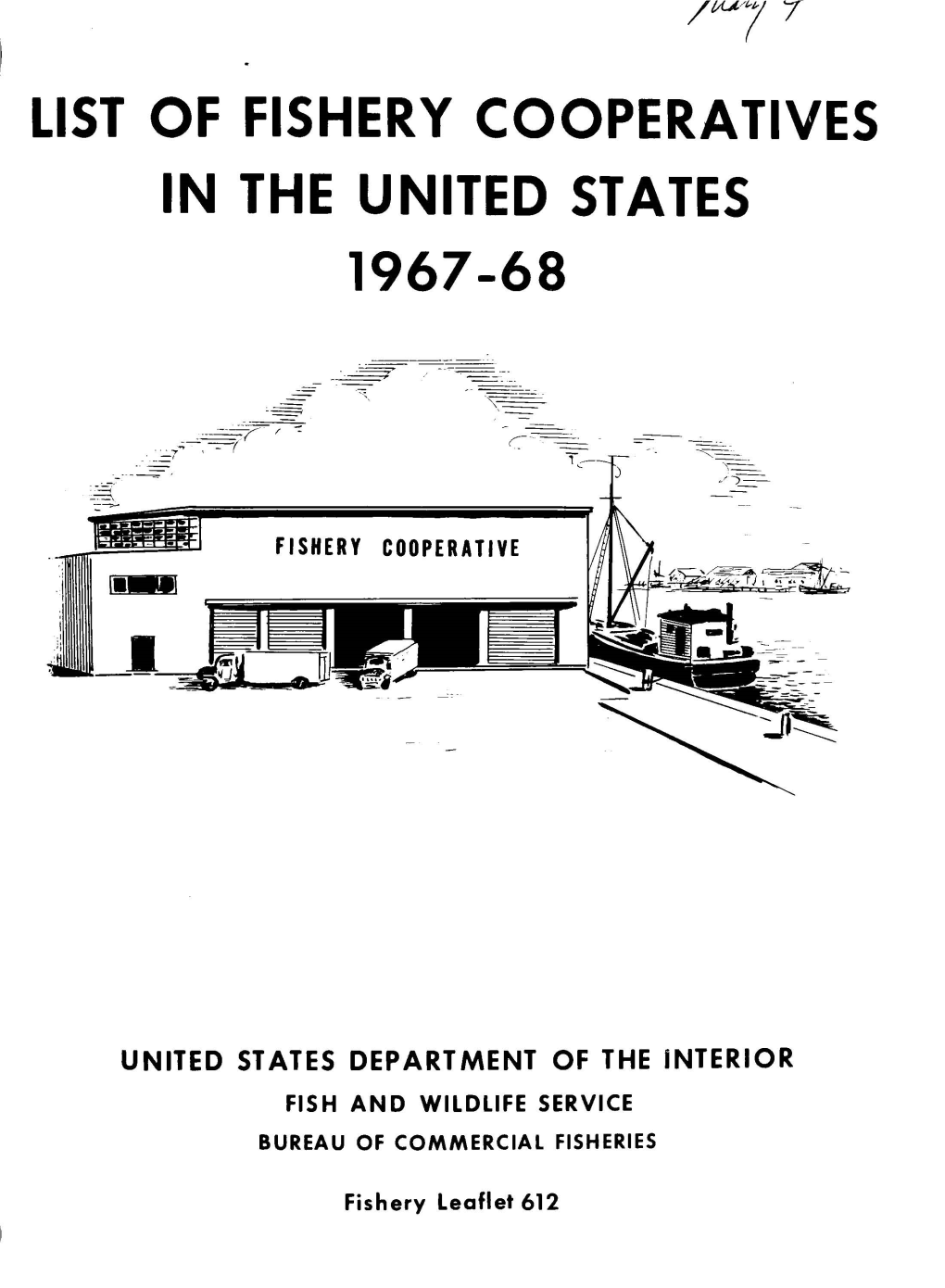 List of Fishery Cooperatives in the United States 1967 -68