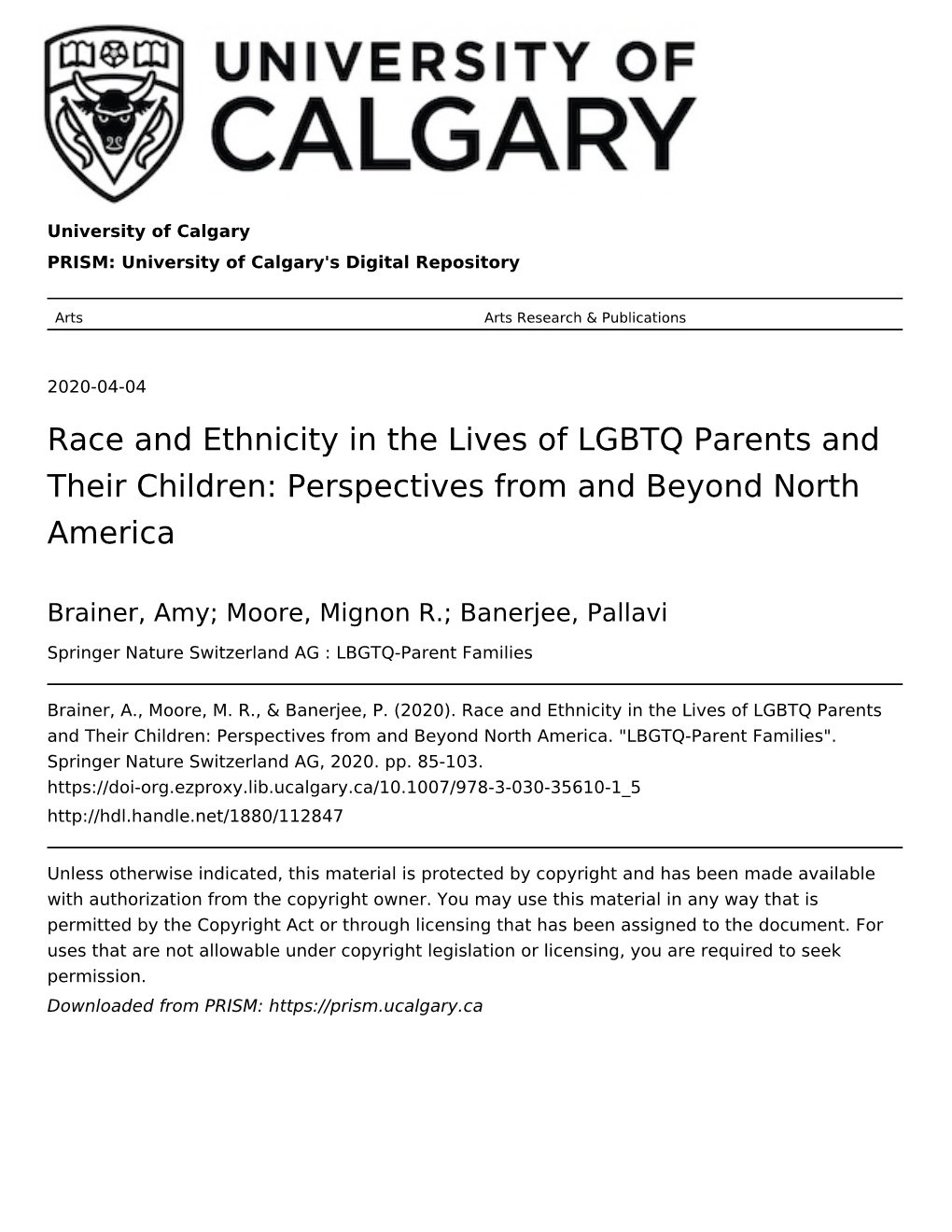 Race and Ethnicity in the Lives of LGBTQ Parents and Their Children: Perspectives from and Beyond North America