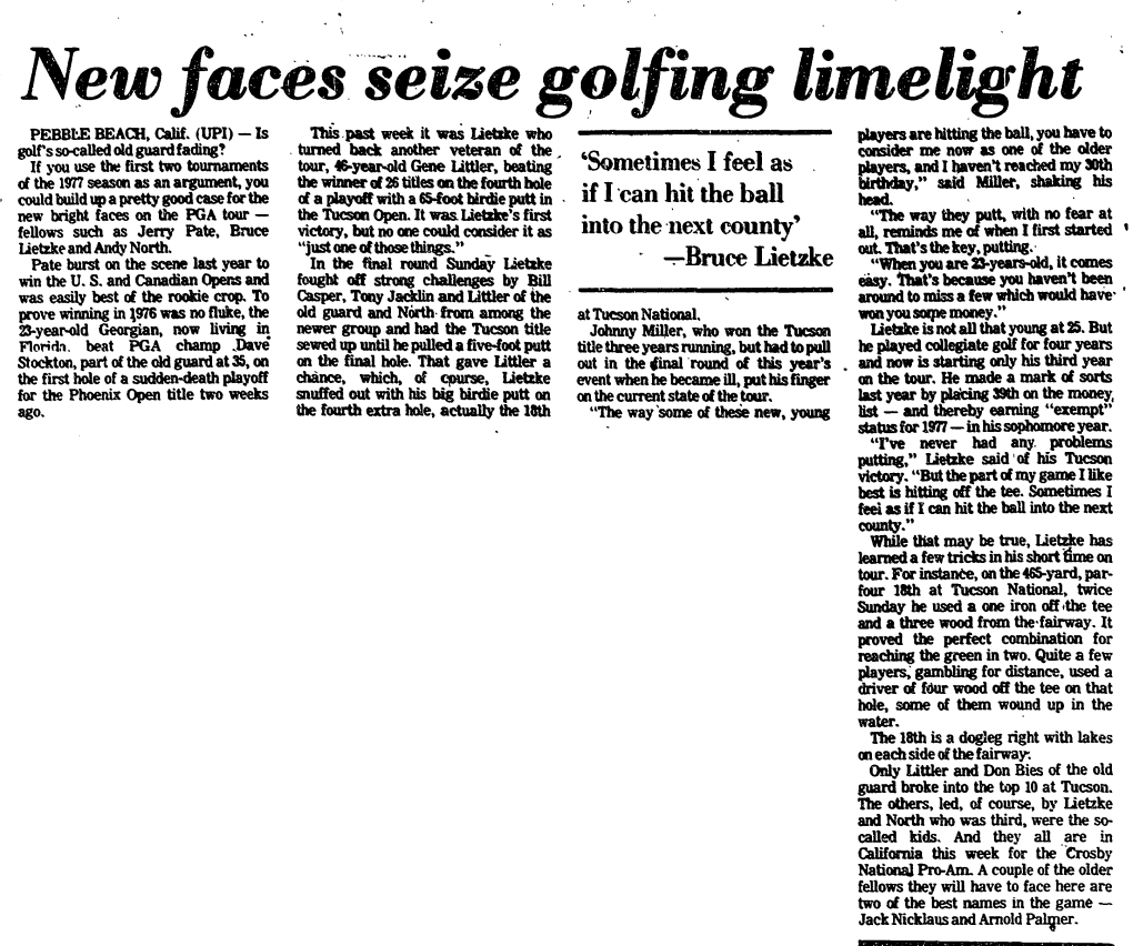 Newfaces Seize Golfing Limelight
