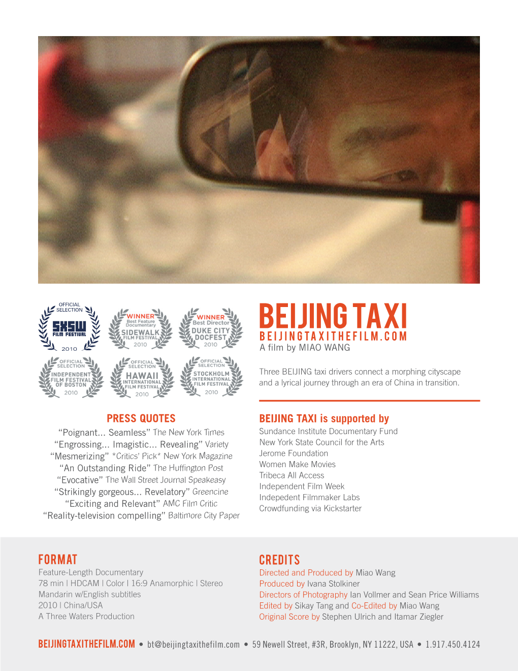 BEIJING TAXI BEIJINGTAXITHEFILM.COM a Film by MIAO WANG