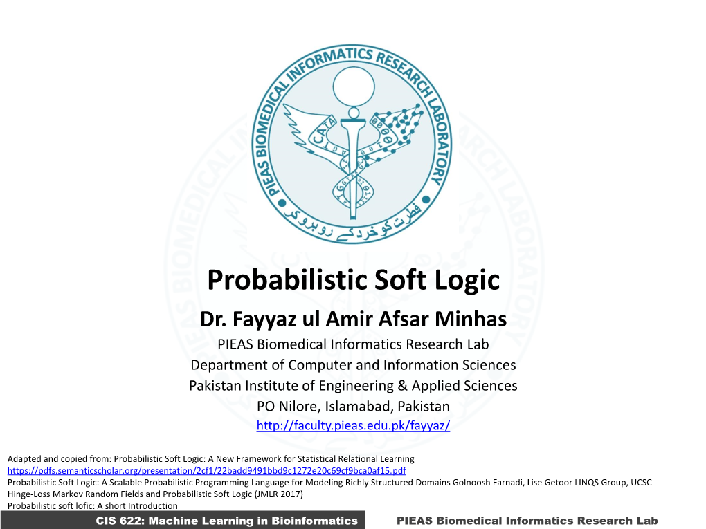 Probabilistic Soft Logic Dr