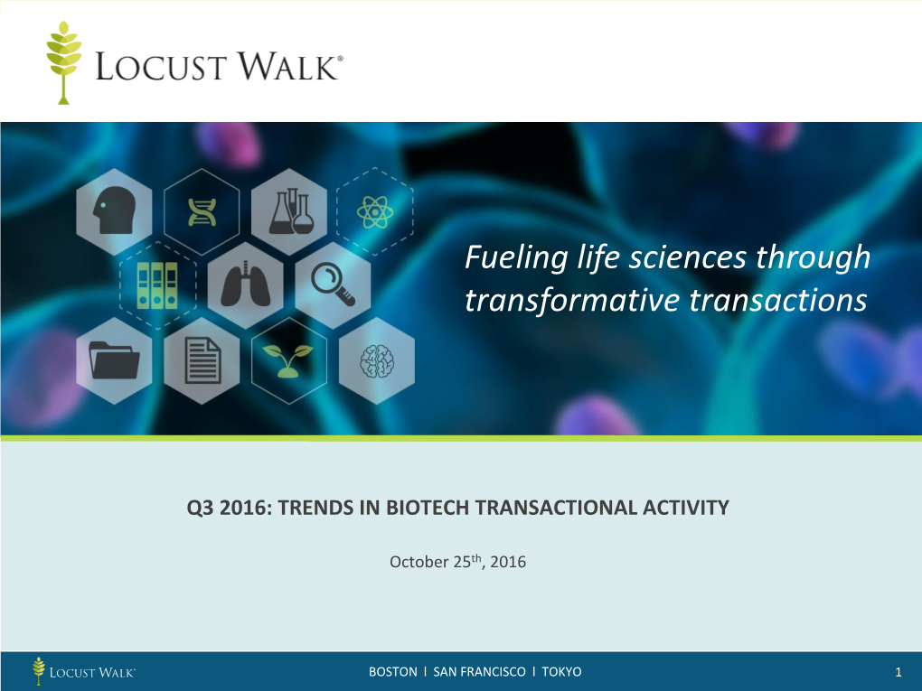 Fueling Life Sciences Through Transformative Transactions