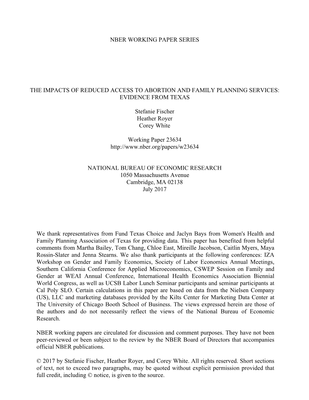 The Impacts of Reduced Access to Abortion and Family Planning Services: Evidence from Texas