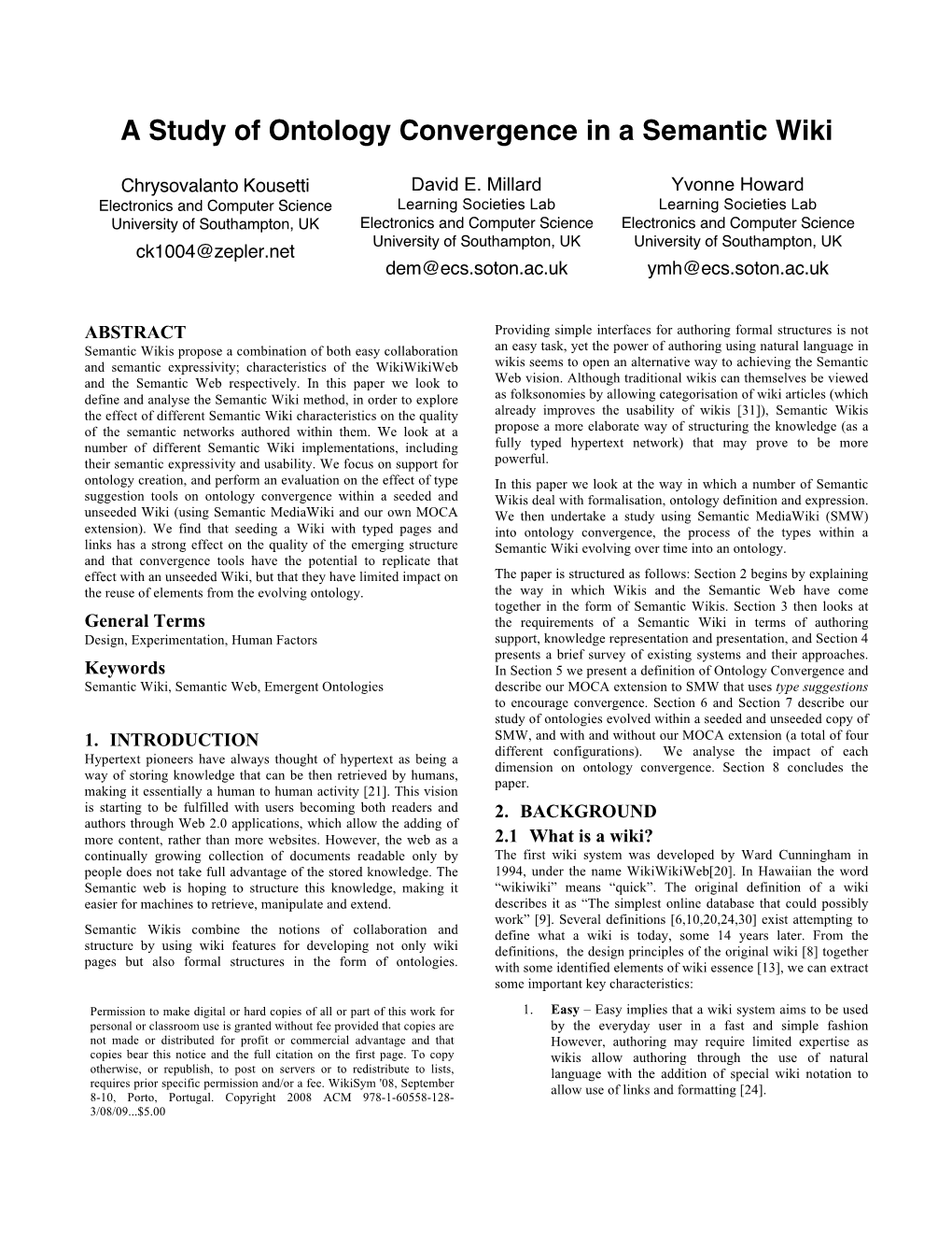 A Study of Ontology Convergence in a Semantic Wiki