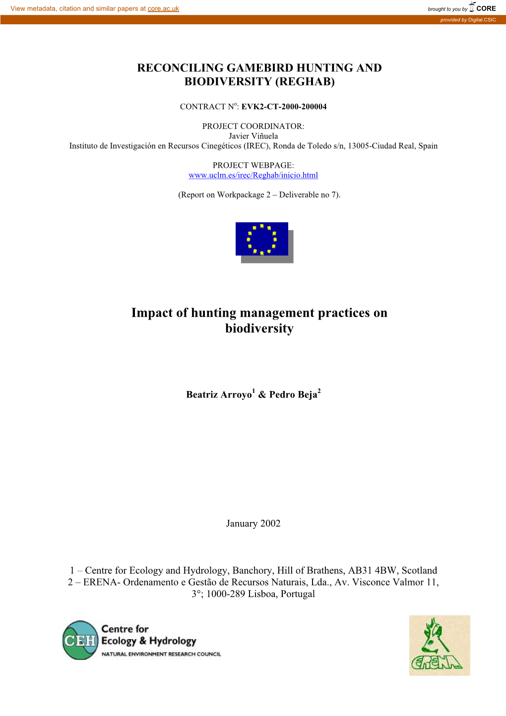 Impact of Hunting Management Practices on Biodiversity