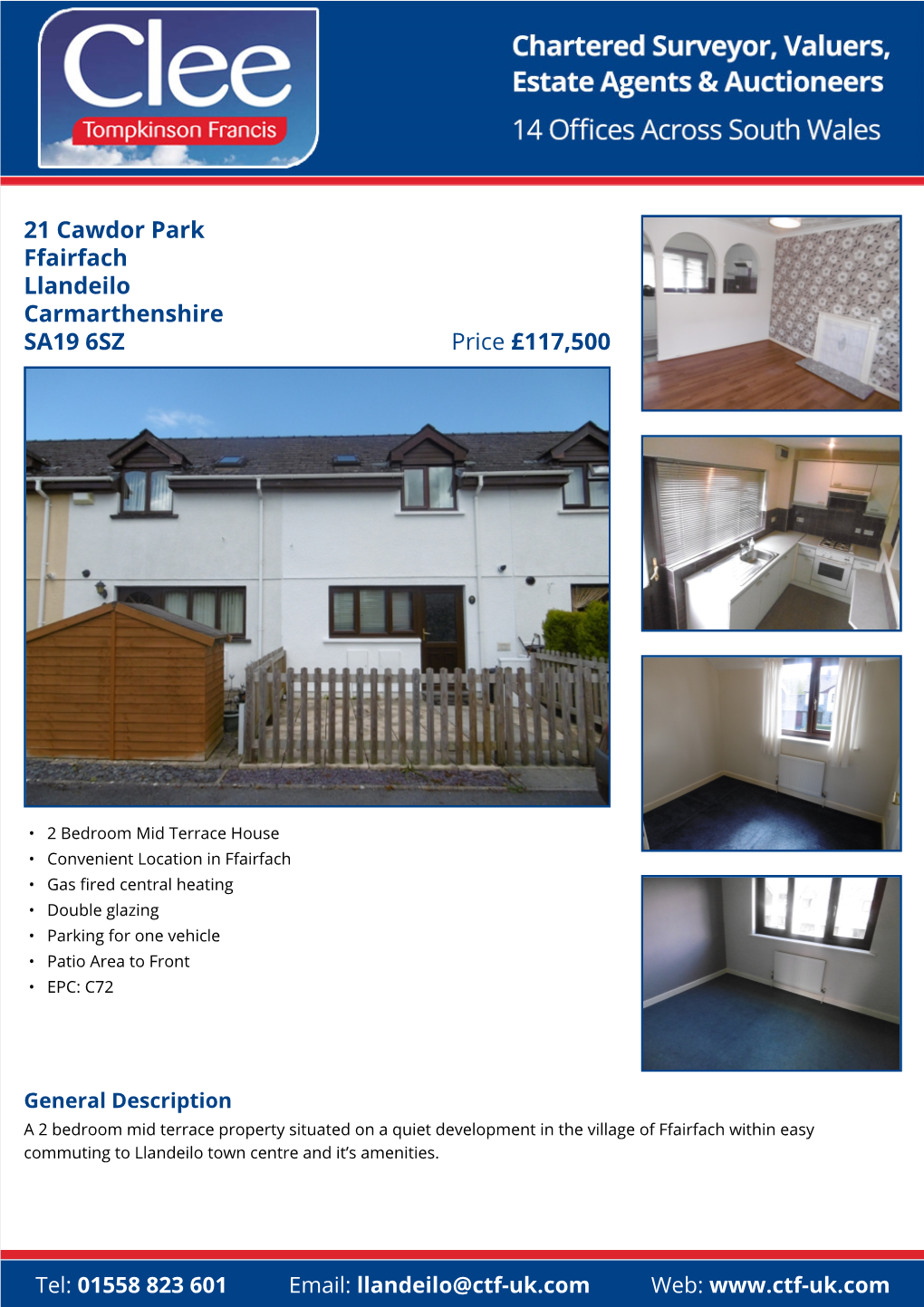 21 Cawdor Park Ffairfach Llandeilo Carmarthenshire Price £117,500