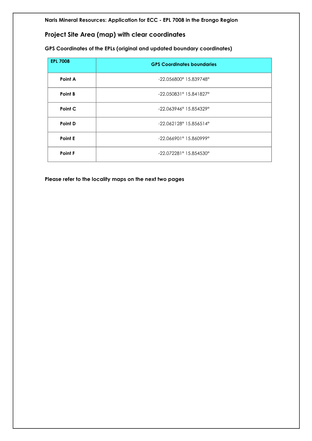 Project Site Area (Map) with Clear Coordinates