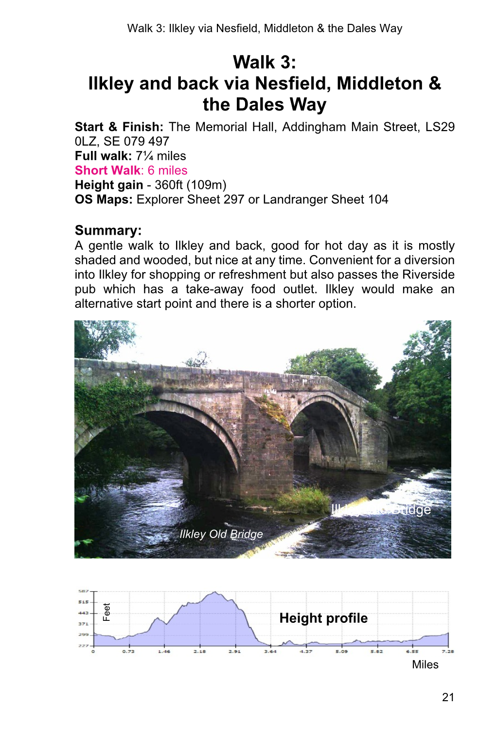 Walk 3: Ilkley Via Nesfield, Middleton & the Dales Way