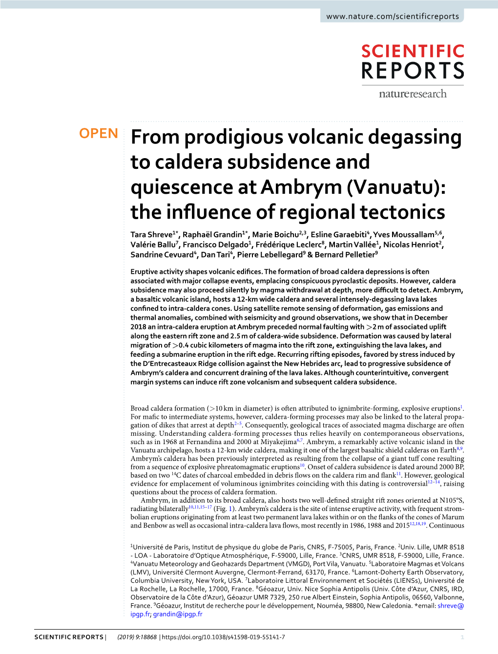 From Prodigious Volcanic Degassing to Caldera Subsidence And