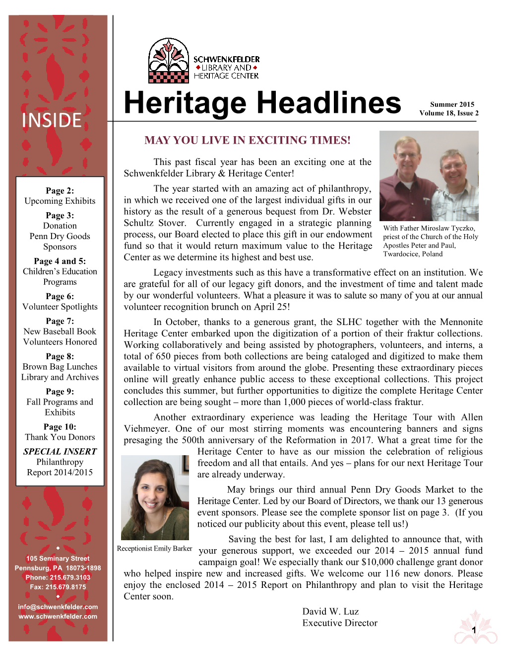 Summer Newsletter 2015.Pub