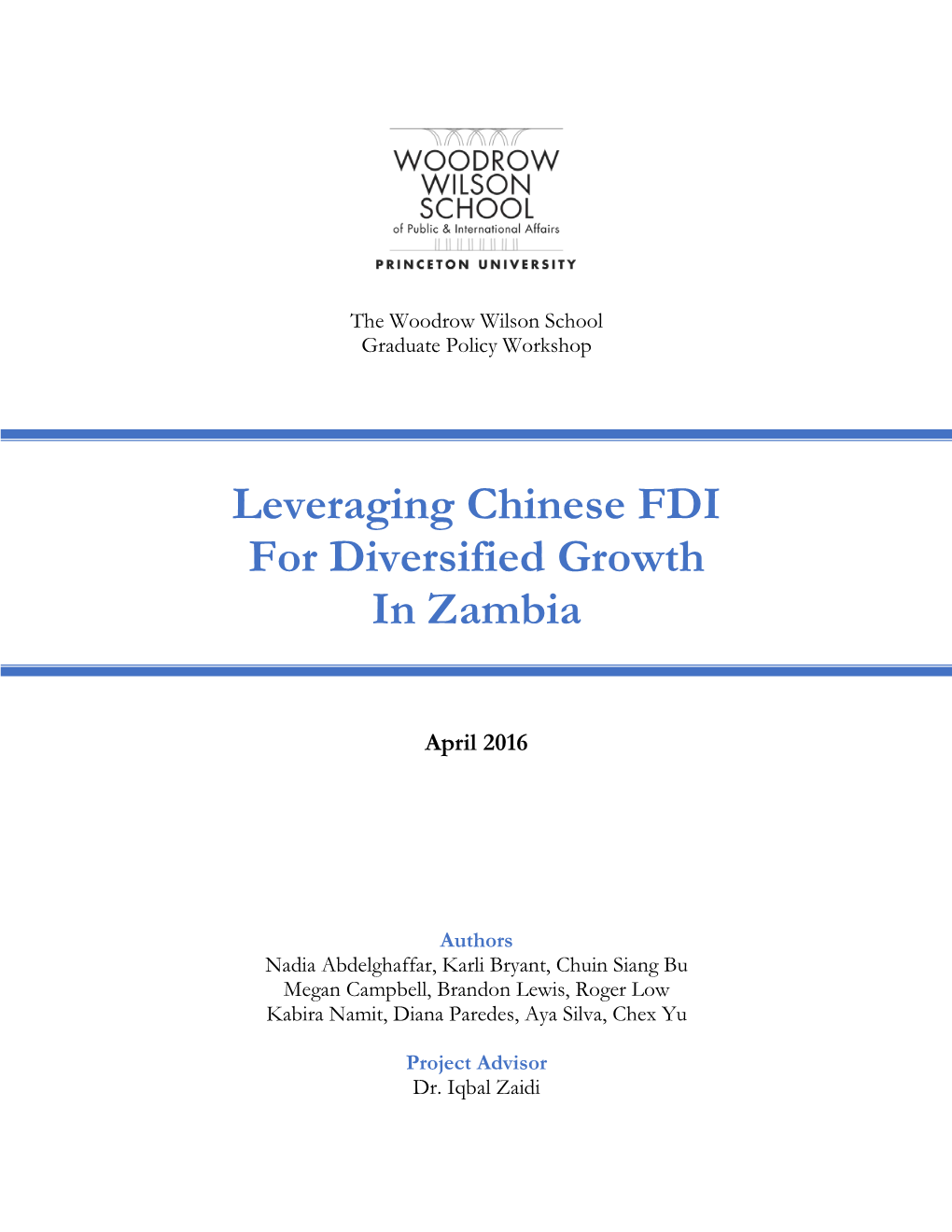 Leveraging Chinese FDI for Diversified Growth in Zambia