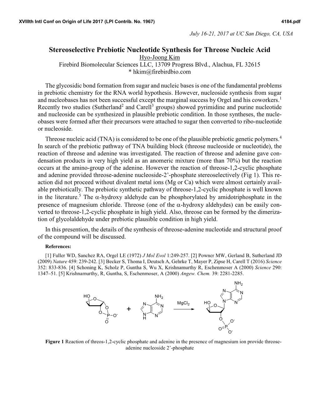 Stereoselective Prebiotic Nucleotide Synthesis for Threose Nucleic Acid