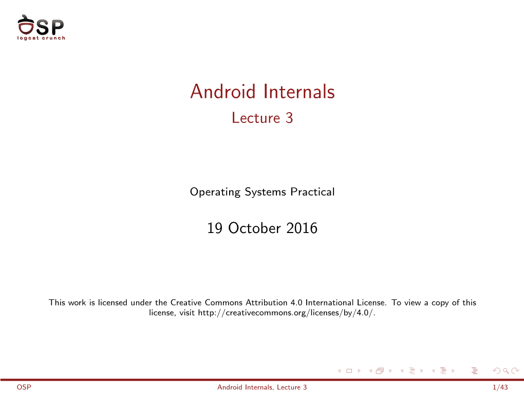 Android Internals Lecture 3