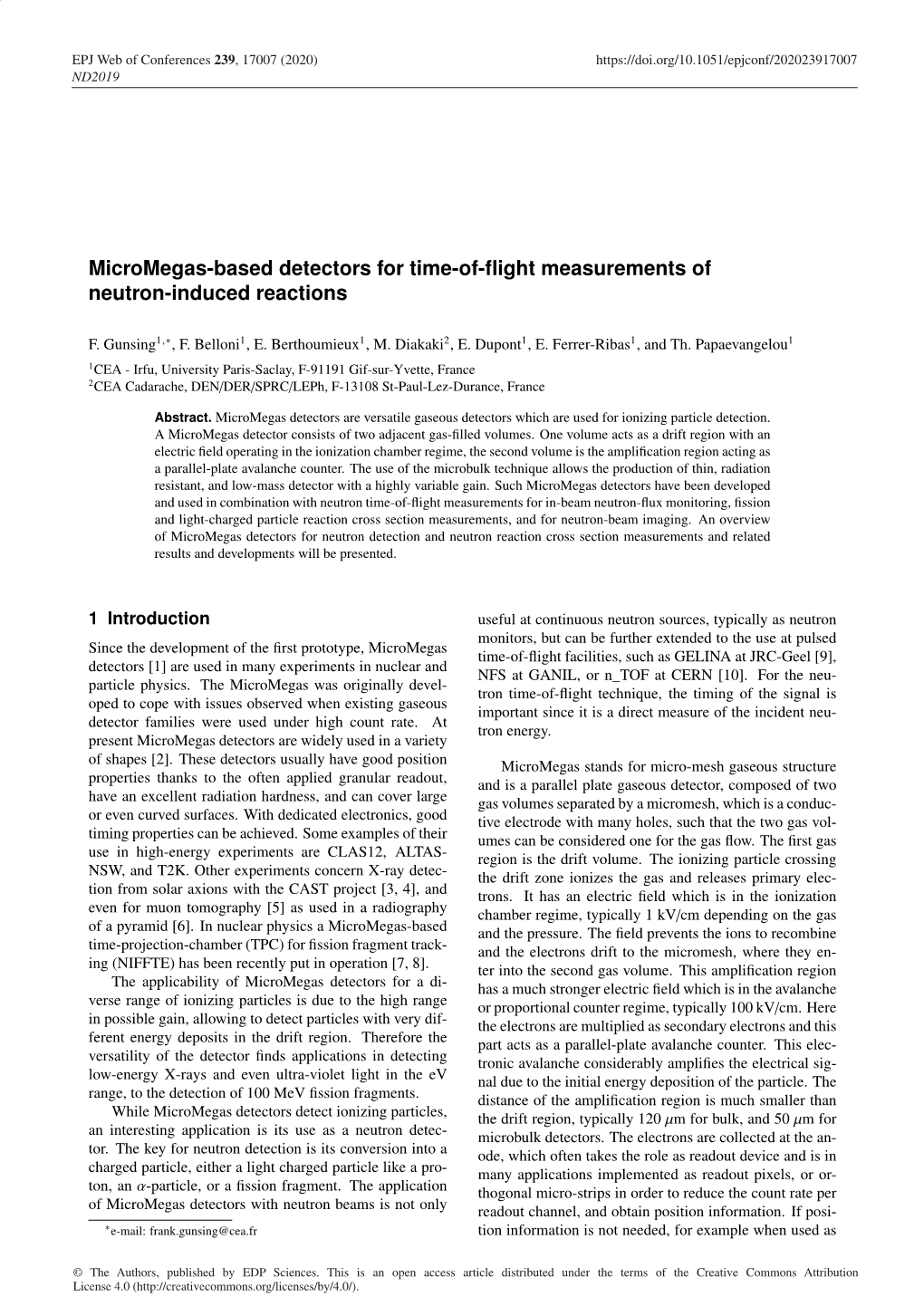 Micromegas-Based Detectors for Time-Of-Flight Measurements Of