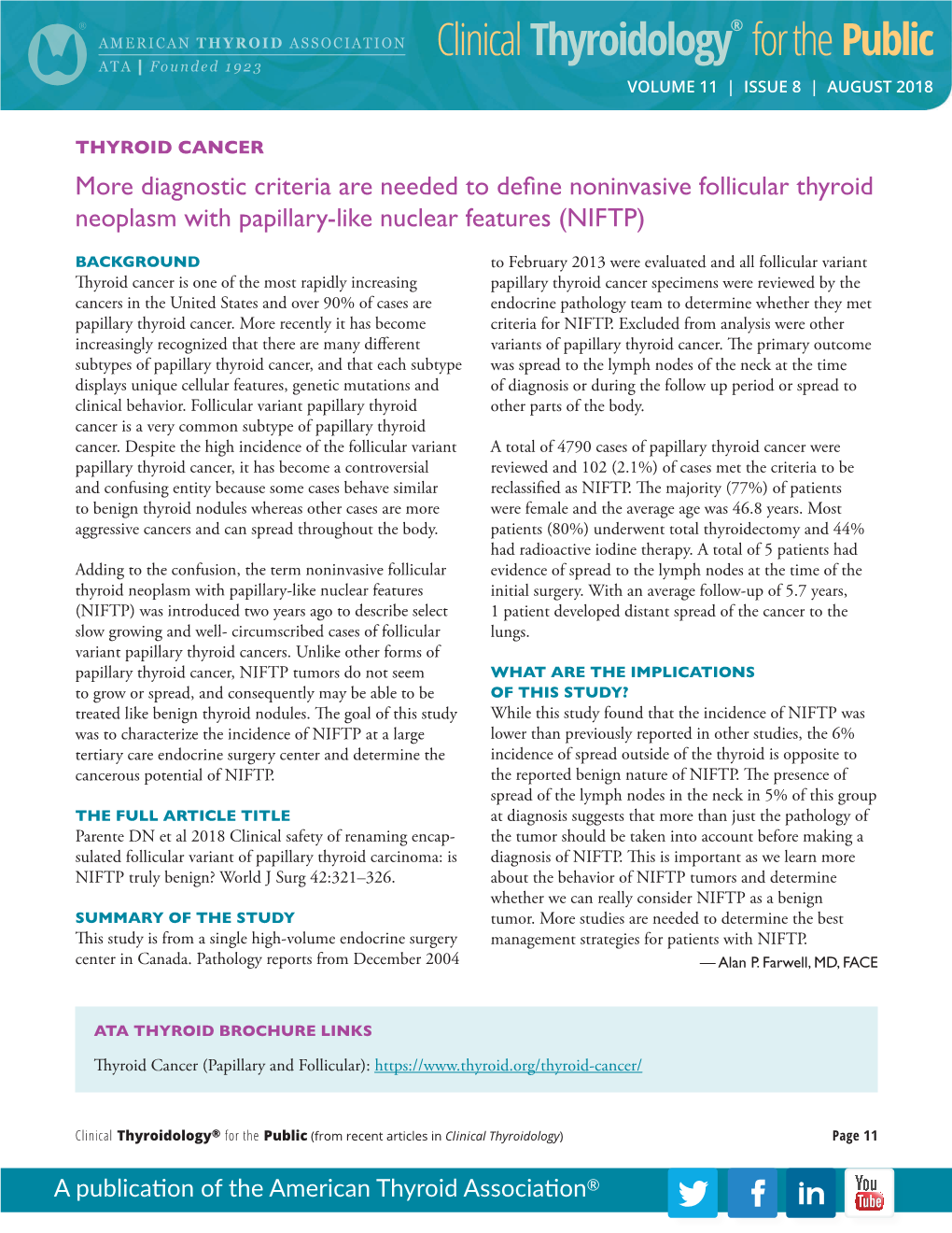 More Diagnostic Criteria Are Needed to Define Noninvasive Follicular Thyroid Neoplasm with Papillary-Like Nuclear Features (NIFTP)