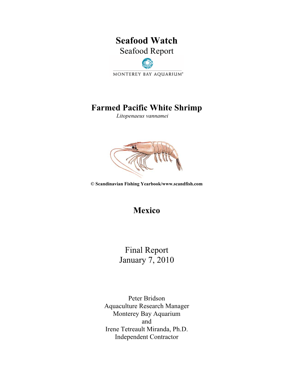 Seafood Watch Seafood Report