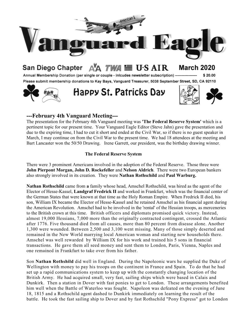 February 4Th Vanguard Meeting