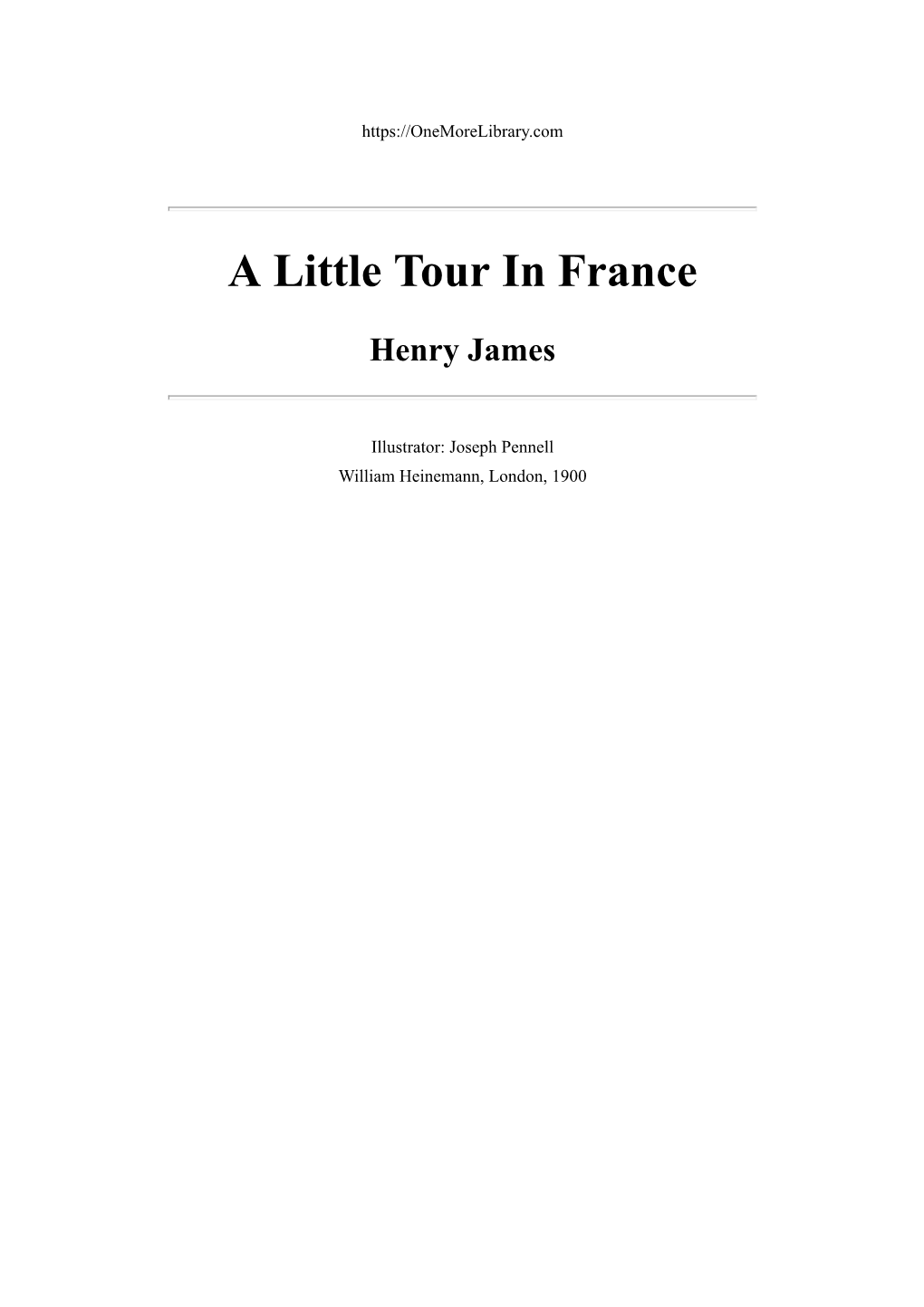 A Little Tour of France